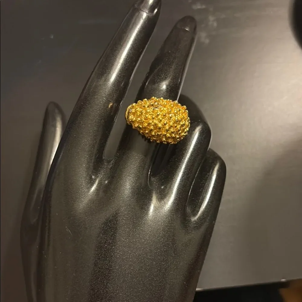 Gold Textured Women's Ring 7